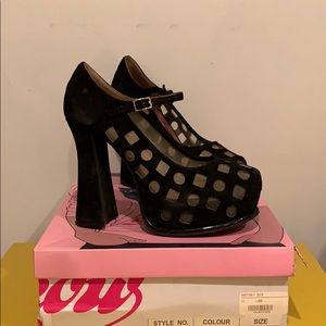 Jeffrey Campbell black suede heels